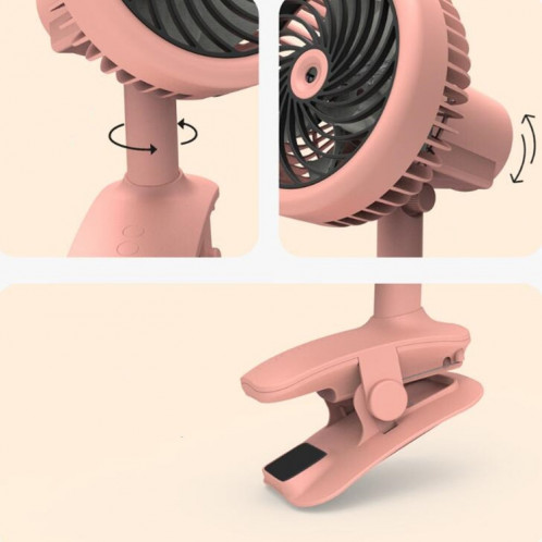 Ventilateur à clip de chargement USB pour petit ventilateur de bureau (blanc) SH401A60-08
