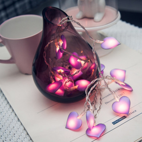 LED Fairy Lights Love Heart Lantern Navidad String Lights Éclairage de vacances Chambre à coucher Home Decoracion 3m 20LEDs (Rose) SH401A1907-07