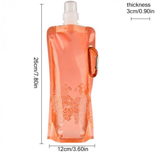 0.5L Portable Ultralight Pliable Silicone Sac D'eau En Plein Air Sports Fournitures Randonnée Camping Flacon Souple Sac Étanche (Rose) SH401E906-06