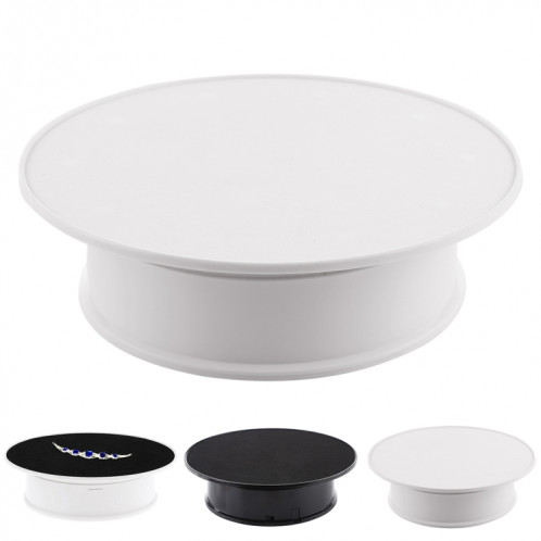 20cm 360 degrés Tourne-disque électrique rotatif présentoir photographie accessoires de prise de vue vidéo plateau tournant, charge 1,5 kg, alimenté par batterie (blanc) SH601W834-06