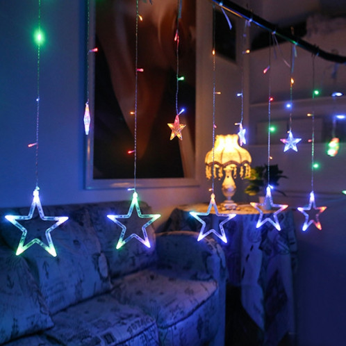 220V EU Plug LED Star Light lumières de Noël intérieur / extérieur décoratif rideaux d'amour lampe pour l'éclairage de fête de mariage de vacances (vert) SH801A456-06