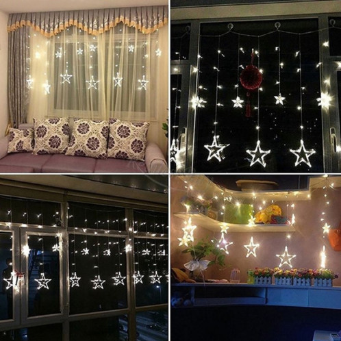 220V EU Plug LED Star Light lumières de Noël intérieur / extérieur décoratif rideaux d'amour lampe pour l'éclairage de fête de mariage de vacances SH801B1643-06