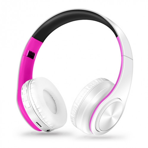 LPT660 STEREO BLUETOOTH casque BLUETOOTH MP3, support 32 Go de carte TF et 3,5 mm Aux (Rose blanche) SH301B994-07