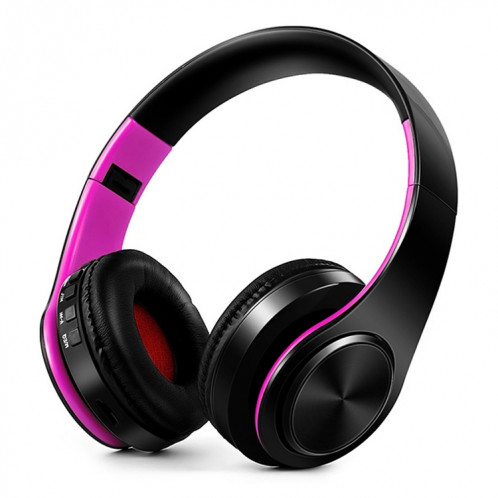 LTT660 STEREO BLUETOOTH casque Bluetooth MP3, support 32 Go de carte TF et 3,5 mm aux Aux (Rose noire) SH301E1059-07