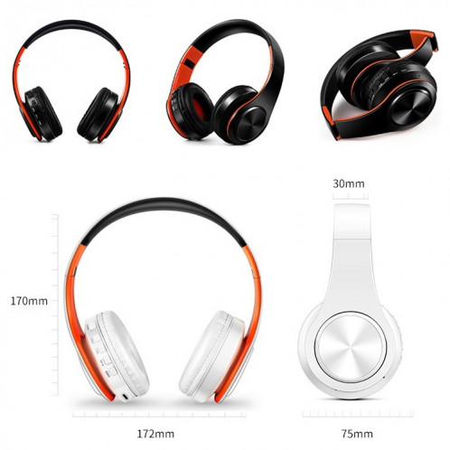 Lecteur STEREO BLUETOOTH BLUETOOTH BLUETOOTH LPT660, support 32 Go de carte TF et 3,5 mm Aux (Orange noire) SH301F1288-07