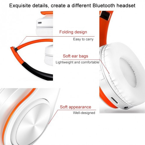 Lecteur STEREO BLUETOOTH BLUETOOTH BLUETOOTH LPT660, support 32 Go de carte TF et 3,5 mm Aux (Orange noire) SH301F1288-07