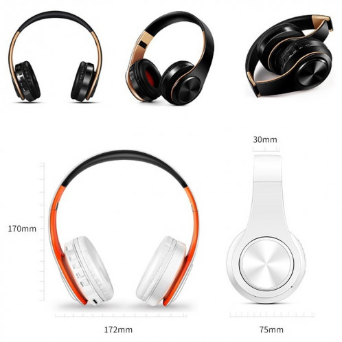 Lecteur STEREO BLUETOOTH BLUETOOTH LPT660, support 32 Go de carte TF et 3,5 mm Aux (or noir) SH301G590-07