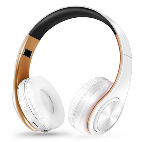 Lecteur Bluetooth Stereo Bluetooth plitable LPT660, support 32 Go de carte TF et 3,5 mm Aux (or blanc) SH301H109-07