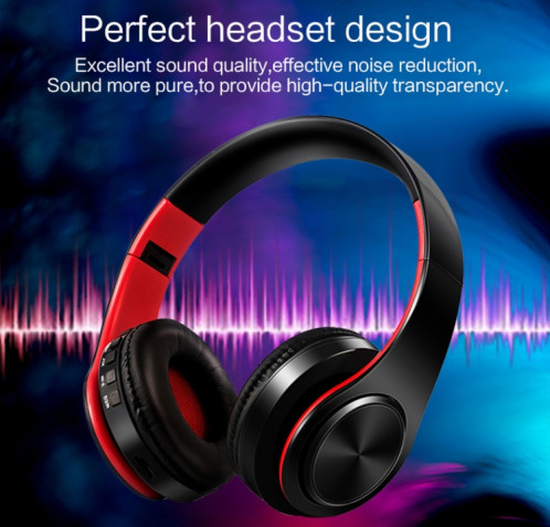 Casque Bluetooth sans fil stéréo HIFI pour tablette Xiaomi iPhone Sumsamg, avec micro, carte SD de soutien et FM (or rose noir) SH901E1959-010