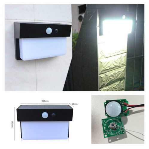 Contrôle de la lumière extérieure de la cour extérieure de la lumière de paysage solaire de 2,5 W 50 LED + lampe murale à détection radar (noir) SH401B258-09