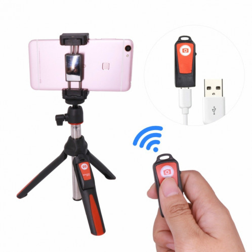Benro MK10 Mobile Phone Live Bluetooth Remote Control Selfie Stick Trépied (Orange) SH601B1903-08