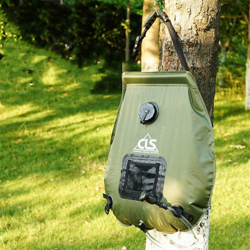 Sac de bain en plein air Bouillotte solaire de camping autonome 20L Sac de stockage d'eau (vert herbe) SH701B480-09