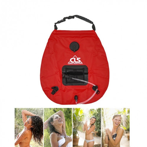 Sac de bain en plein air Bouillotte solaire de camping autonome 20L Sac de stockage d'eau (rouge) SH701C1297-09