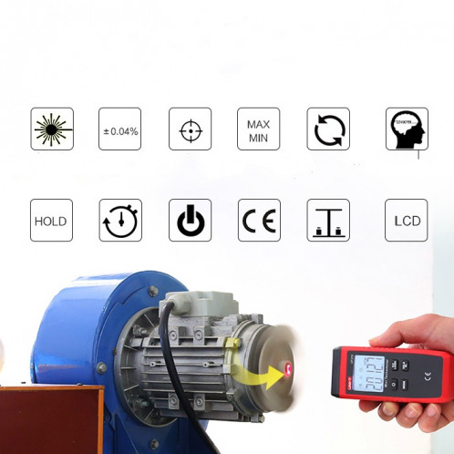 UT373 tachymètre laser haute précision sans contact compteur de vitesse moteur à affichage numérique SH2309193-08