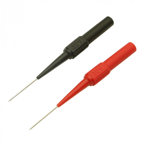 Sonde de test de stylo de test de multimètre 30V Sonde de pointe longue et mince broche de prise de banane outil d'accessoires de réparation de voiture automatique (noir) SH801B1880-09