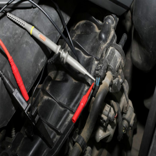 Sonde de test de stylo de test de multimètre 30V Sonde de pointe longue et mince broche de prise de banane outil d'accessoires de réparation de voiture automatique (noir) SH801B1880-09