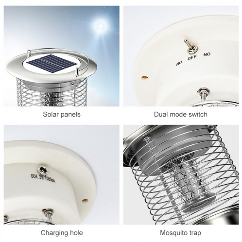 Lampe anti-moustique étanche solaire extérieure anti-moustique, couleur: TM03 Silver SH93081939-07