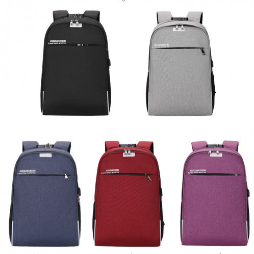 Sac à dos pour ordinateur portable Sacs d'école Sac à dos de voyage anti-vol avec port de chargement USB (violet) SH901E1407-07