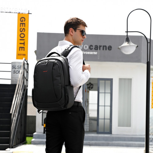 Sacs à dos en nylon anti-vol pour ordinateur portable Voyage à la mode scolaire Cartable décontracté pour hommes 15,6 pouces (noir) SH101A728-07