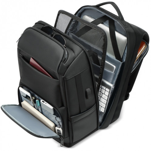 Sac à dos de voyage pour hommes de grande capacité Sac à dos anti-vol pour ordinateur portable avec port de chargement USB (noir) SH801A788-07