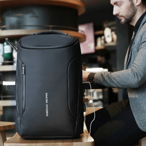 Mode hommes sac à dos multifonctionnel sac étanche pour ordinateur portable sac de voyage avec port de chargement USB (noir) SH401A1462-07