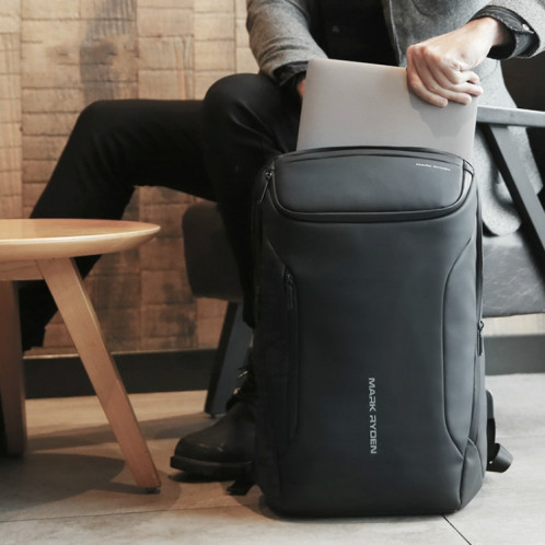 Mode hommes sac à dos multifonctionnel sac étanche pour ordinateur portable sac de voyage avec port de chargement USB (noir amélioré) SH401B1504-07
