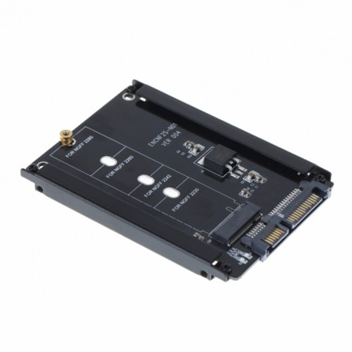 Boîtier en métal CYB + M Prise 2 M.2 NGFF (SATA) Adaptateur SSD vers 2.5 SATA pour disque dur SSD 2230/2242/2260 / 2280mm M2 NGFF SSD SH4356815-06