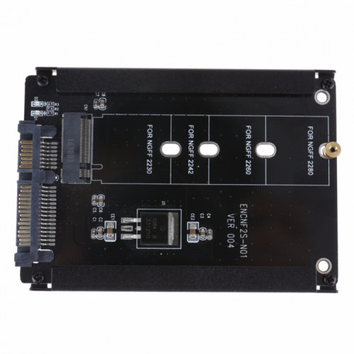 Boîtier en métal CYB + M Prise 2 M.2 NGFF (SATA) Adaptateur SSD vers 2.5 SATA pour disque dur SSD 2230/2242/2260 / 2280mm M2 NGFF SSD SH4356815-06