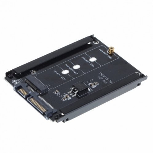 Boîtier en métal CYB + M Prise 2 M.2 NGFF (SATA) Adaptateur SSD vers 2.5 SATA pour disque dur SSD 2230/2242/2260 / 2280mm M2 NGFF SSD SH4356815-06