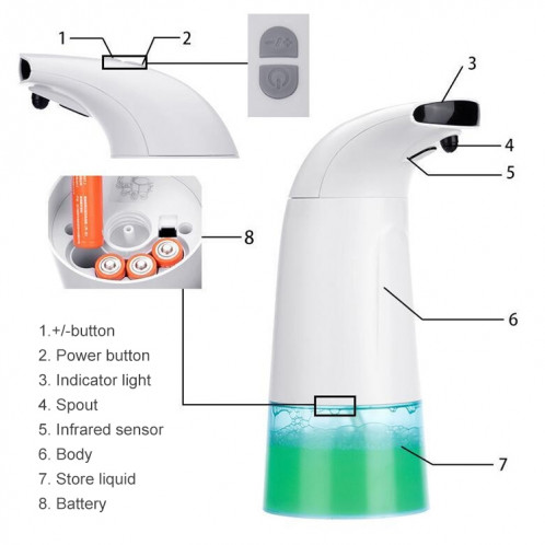 Distributeur automatique intelligent infrarouge de savon de main de mousse de ménage de toilette d'induction SH5680334-010