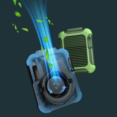 Ventilateur mural extérieur de chargement USB Ventilateur portatif à la taille (noir + bleu) SH801B994-07