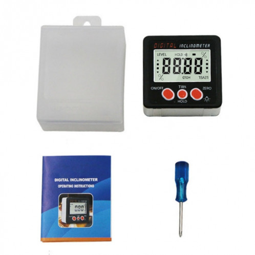 Inclinomètre d'affichage numérique électronique de précision IP54 4 x 90 degrés Boîte à angle de cutané SH57921107-08