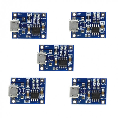 5 PCS TP4056 Module de carte de charge Micro USB Interface Microphone USB pour batterie au Lithium 1A SH6074542-06