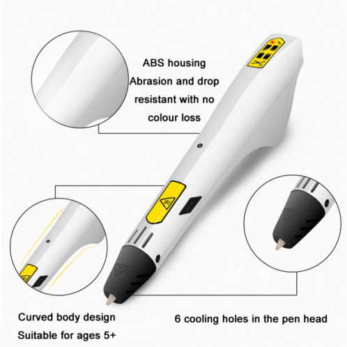Stylo d'impression 3D pour enfants Toy Art Doodle Pen, spécification : prise USB + UK SH24051121-07