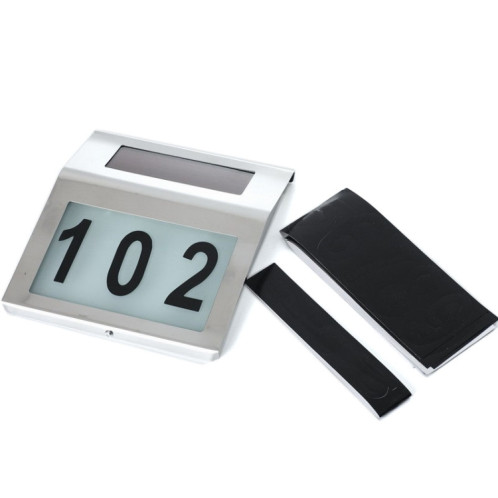 Indicateur lumineux de numéro de maison fixé au mur d'acier inoxydable solaire imperméable extérieur de 2 LED SH38981980-08