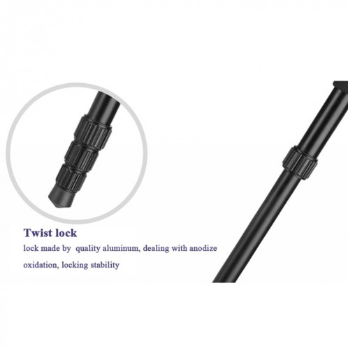 Q222 Jambes pliantes portables à 4 sections en alliage d'aluminium Support de monopode à montage sur trépied avec rotules SH7979730-016