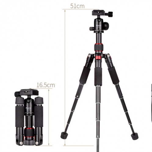 Xiletu FM5S-MINI Pieds pliants à 5 sections Mini support de trépied de bureau (Titane) SX901C1070-011