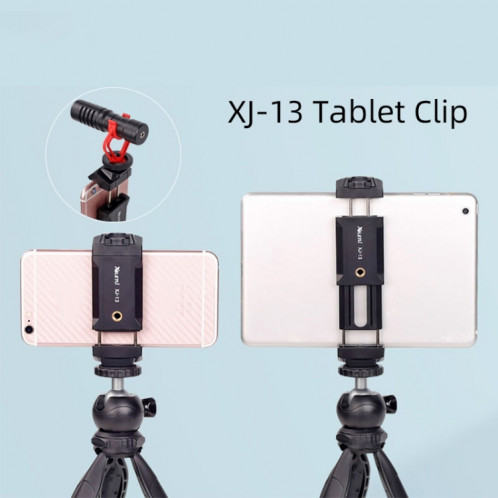 Xiletu Xj-13 Pince de téléphone à montage sur trépied en direct avec trous de vis de 1/4 pouce et base de chaussure froide SX8038213-09