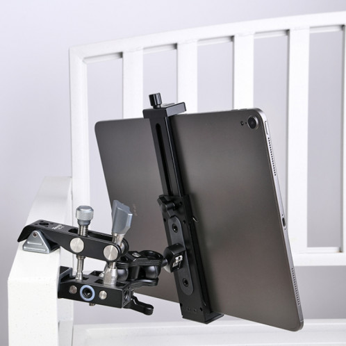 Xiletu Xj15 Live Broadcast Desktop Full Metal Tripod Mount Tablet Pc Phone Clamp avec trous de vis de 1/4 pouce et base de chaussure froide (gris argenté) SX101A1117-012