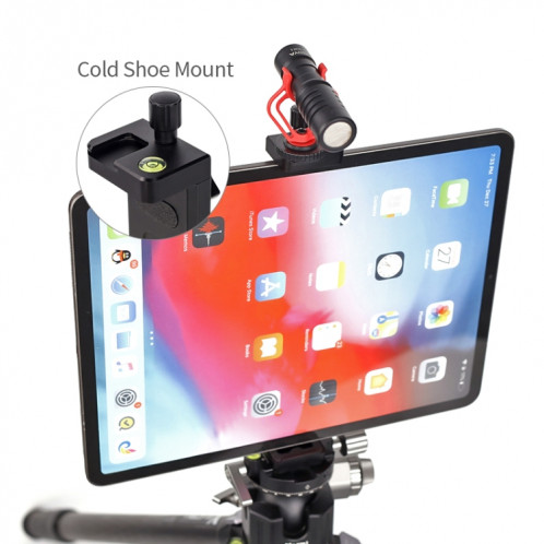 Xiletu Xj15 Live Broadcast Desktop Full Metal Tripod Mount Tablet Pc Phone Clamp avec trous de vis de 1/4 pouce et base de chaussure froide (gris argenté) SX101A1117-012