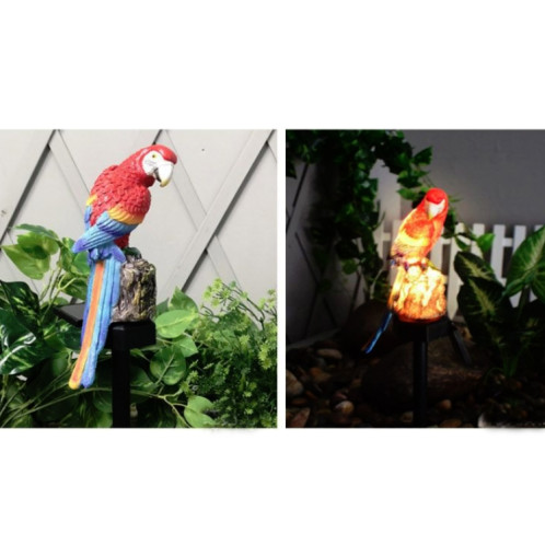 Lampe solaire pour pelouse en résine Craft Perroquet Garden Courtyard Lamp (Red) SH401A157-07