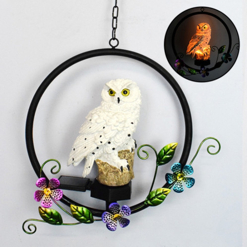Lampe à suspension solaire à DEL de jardin en forme de hibou (blanc) SH901A1468-05