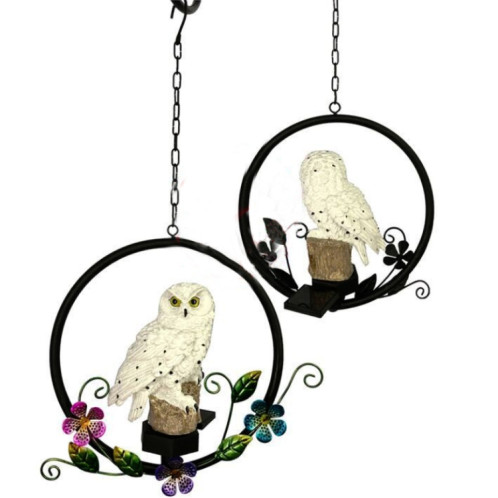 Lampe à suspension solaire à DEL de jardin en forme de hibou (blanc) SH901A1468-05