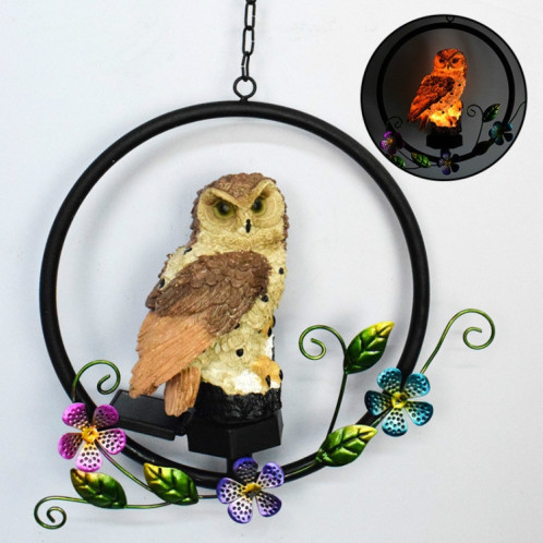 Lampe à suspension solaire à DEL de jardin en forme de hibou (marron) SH901B1795-05
