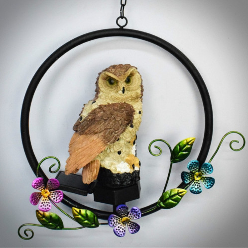 Lampe à suspension solaire à DEL de jardin en forme de hibou (marron) SH901B1795-05