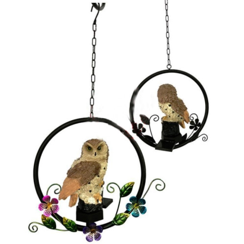 Lampe à suspension solaire à DEL de jardin en forme de hibou (marron) SH901B1795-05