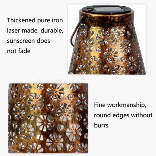 Lanterne solaire extérieure en fer forgé décoration de jardin lumière LED suspension SH4681784-08