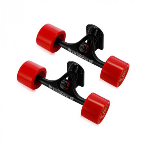 PUENTE 7 pouces Skateboard P Bridge (support) + roues de skateboard 70 x 51 mm + roulement ABEC-9 + support joint en caoutchouc + petit pont ensemble de combinaison de clous (noir et rouge) SP601D182-08