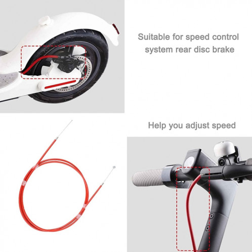 2 pièces pour Xiaomi Mijia M365 Scooter électrique câble de frein à disque arrière tuyau de frein (rouge) SH301A969-08