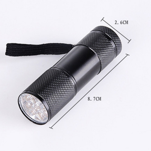 9 LED 395NM mini lampe de poche UV lampe de sécurité stylo détecteur de détection lumière SH5049941-06